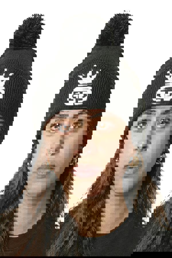 God Given Talent GGT White  Logo Black Bobble Woolly Hat