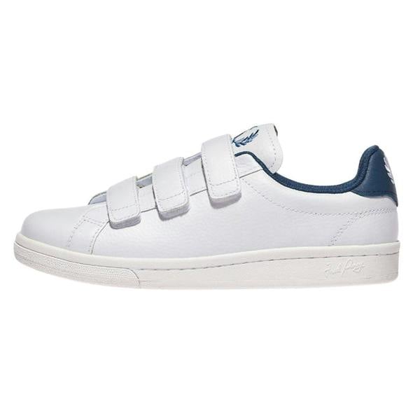 Fred Perry Mens Leather Trainers - White/Blue - 