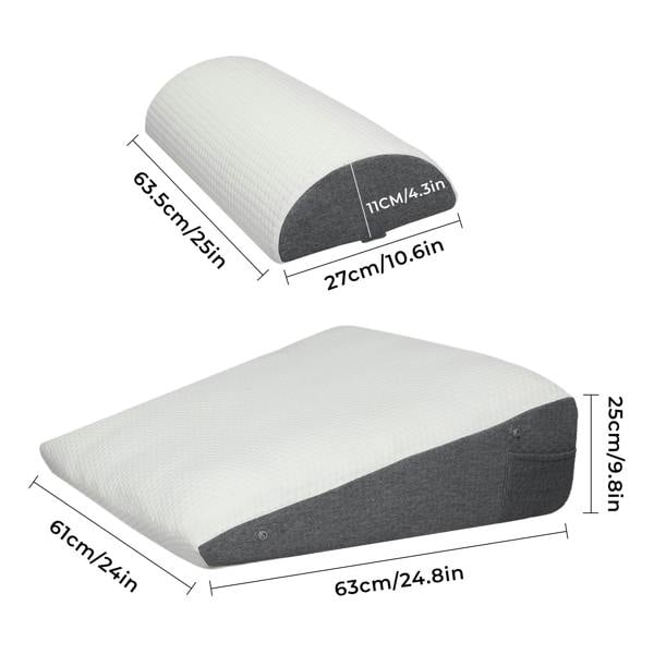 Lavio Wedge Pillow Acid Reflux Memory Foam Pregnant Reading Support Anti-snoring