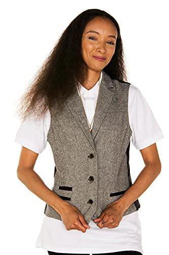 TruClothing Womens Tweed 1920s Herringbone Light Grey Waistcoat