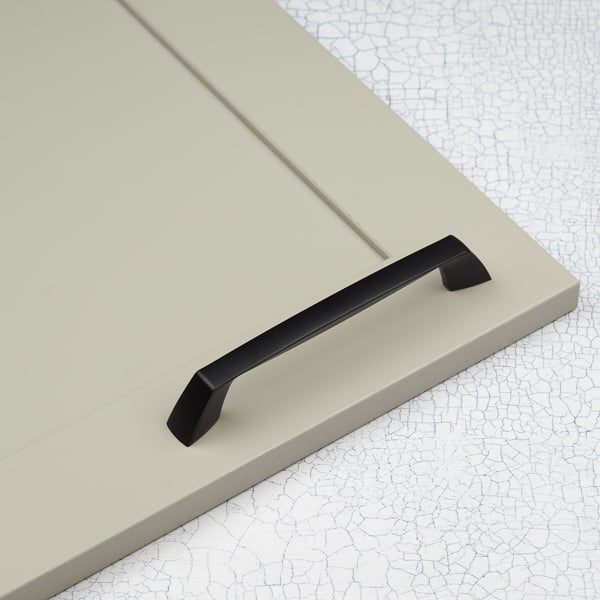 Handle & Home Matt Black Coordinating Tapered Handle, Cup Handle, and Coordinating Knob