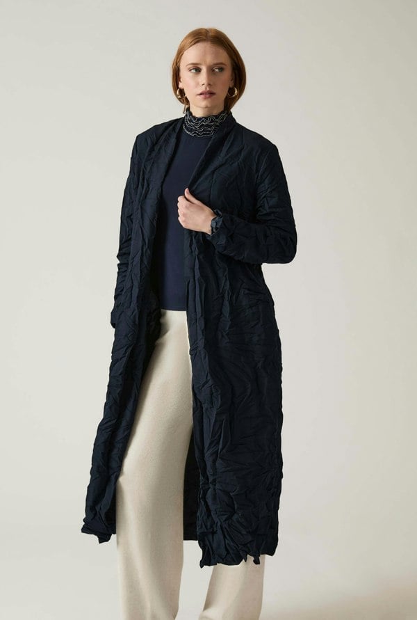 James Lakeland Crinkled Navy Cardigan