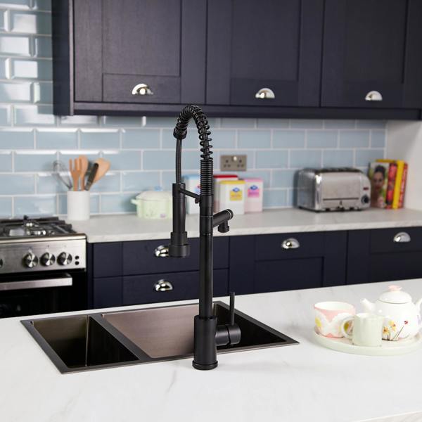 Flode Alta | Single Lever Kitchen Sink Mixer Tap with Swivel Spout | Matt Black Finish