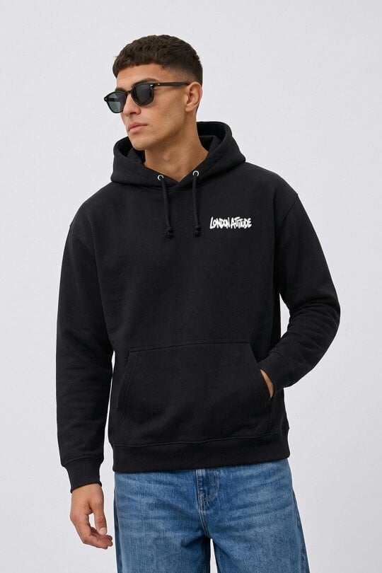London Attitude Oversized Heavyweight City Graffiti Hoodie