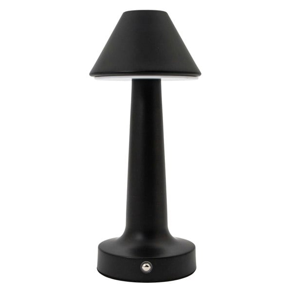 Short Matte Black Modern Rechargeable LED Touch Dimmable Table Lamp Image 1