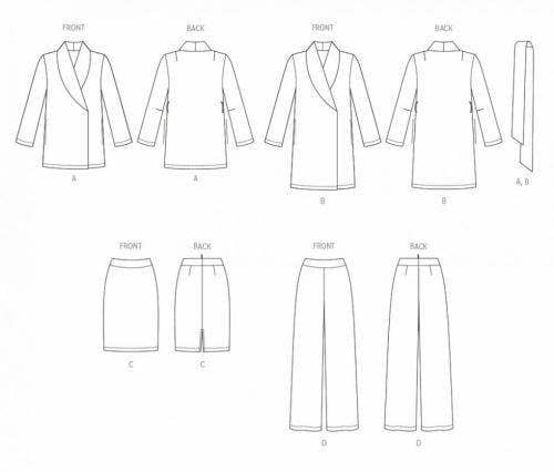 Butterick Sewing Pattern 6965, Jackets, Skirts, Trousers for Women, B5 (8-10-12-14-16) - Easy