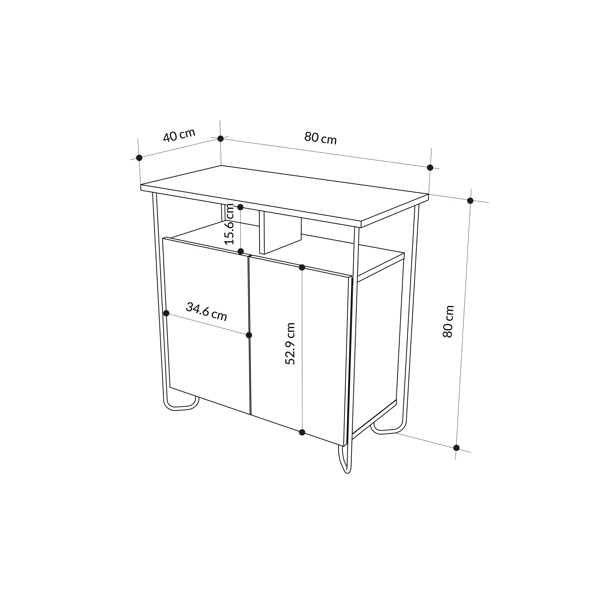 FW Style by invitation Modern 2 Door Sideboard Unit Metal Legs