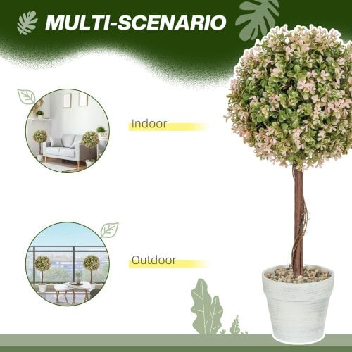 Wyld Haus Lovea Set Of 2 Artificial Murraya Flower Plants In Pots H8 60cm Cream White