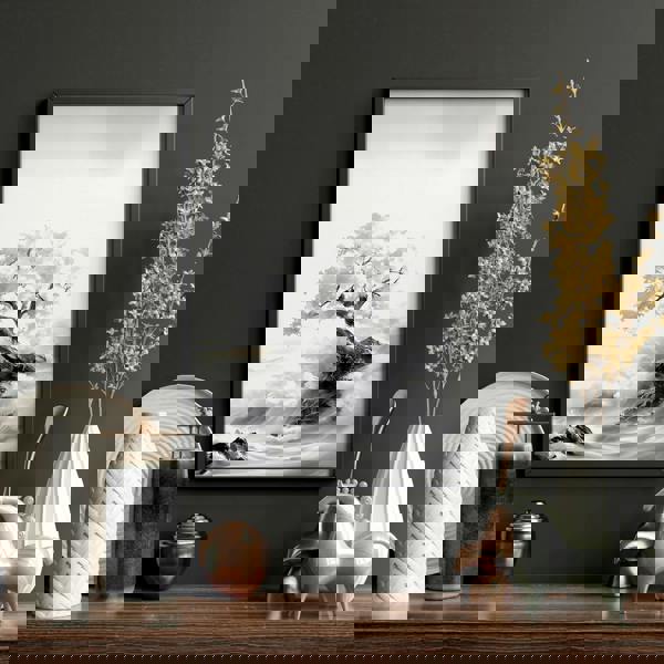 Modern Living Room Wall Decor | Set of 3 Asian Inspired Wall art Prints