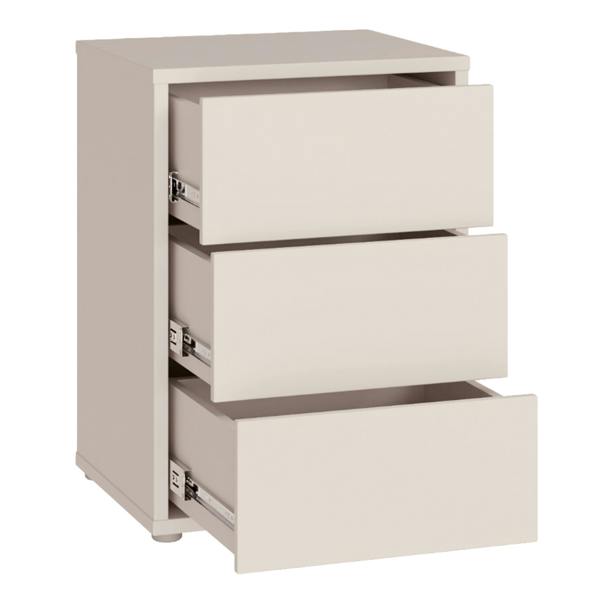 Furniture To Go Alice Springs Bedside Cabinet with 3 Drawers Push-to-Open in Sand