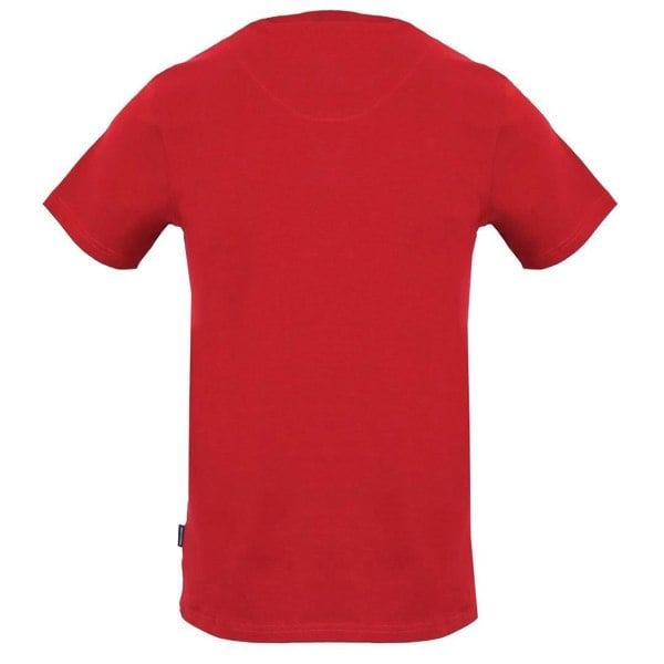 Aquascutum Check Strip Logo T-Shirt - Red