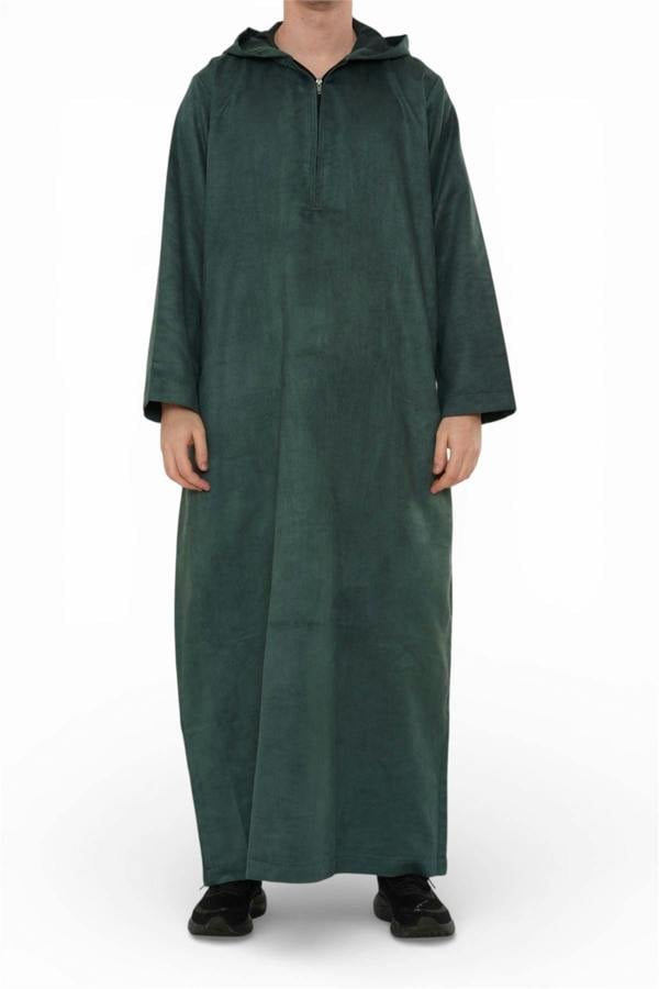 Infinity Leather Men's Hooded Eid Moroccan Jubba Robe Ramadan Eid Thobe - HM12