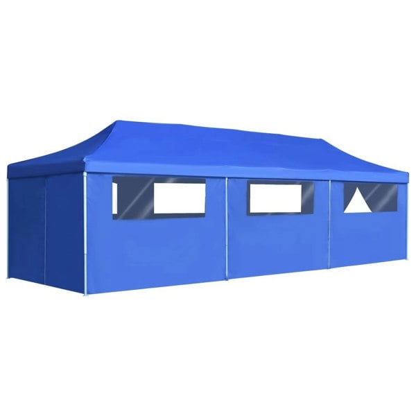 Berkfield Folding Pop-up Party Tent with 8 Sidewalls 3x9 m Blue