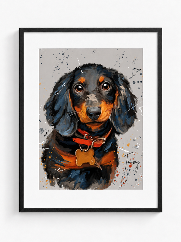 Custom Splatter Paint Dog Portrait