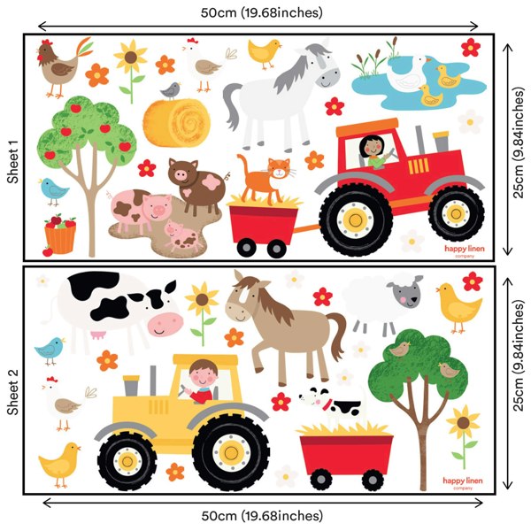 Farm Friends Wall Stickers - Happy Linen Company