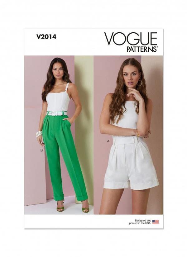 Vogue Sewing Pattern 2014, Shorts, Trousers for Women, Y5 (18-20-22-24-26) - Intermediate