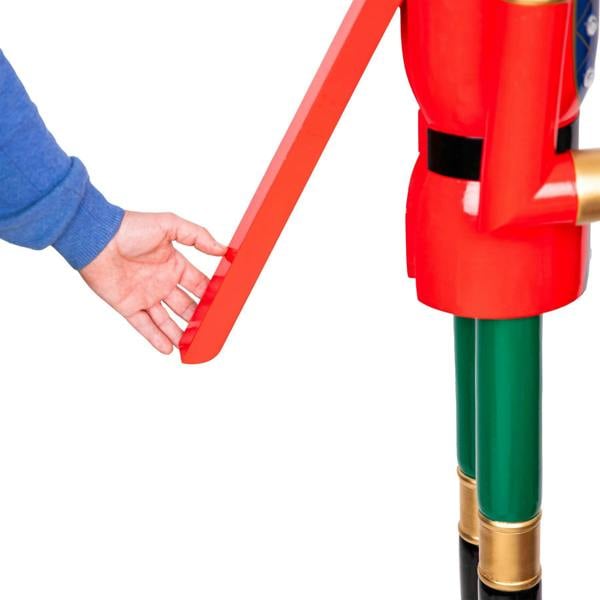 120cm Wooden Christmas Nutcracker Soldier Ornament, Hand-Painted Wood Decorative Figure image 3