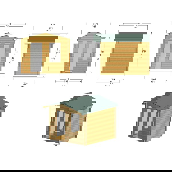 Shire 10x10 bucknells log cabin 28mm Cladding - Best Shed
