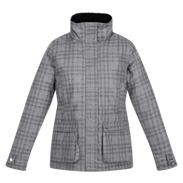 Regatta Womens/Ladies Leighton Plaid Waterproof Jacket - Storm Grey Check - 