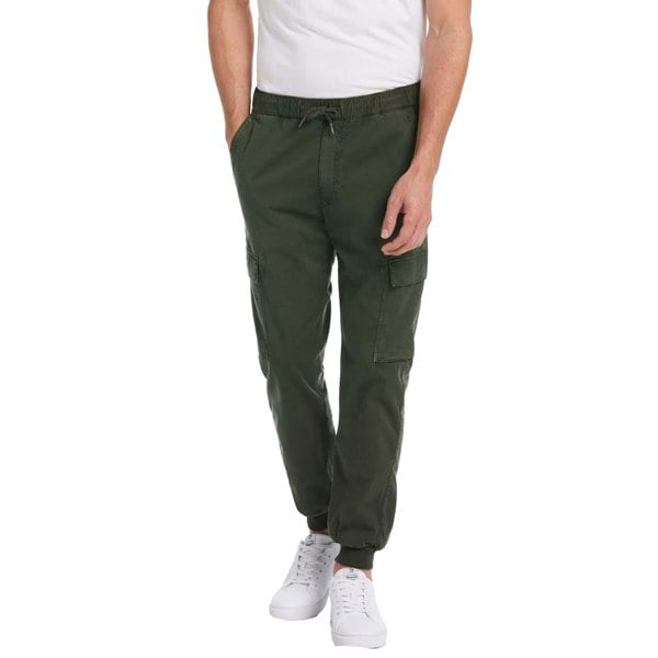 Original Penguin Mens Drawstring Tapered Cargo Trousers - Green