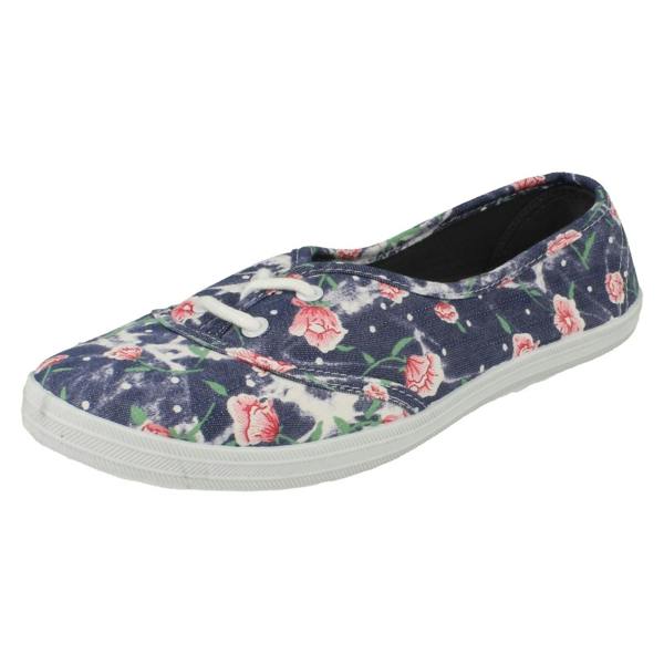 Spot On Ladies Spot On Casual Lace Up Plimsolls F8792