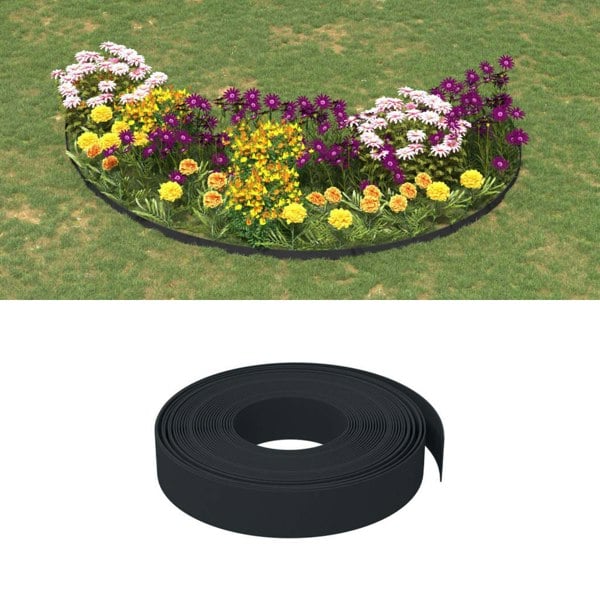Berkfield Garden Edgings 5 pcs Black 10 m 10 cm Polyethylene