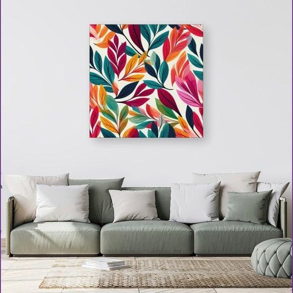 Warren Reed Bright Leaves Pattern Canvas