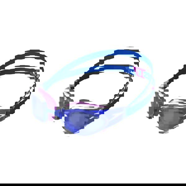 Speedo Fastskin Hyper Elite Mirror Swim Goggles in blue and purple with clear lenses
