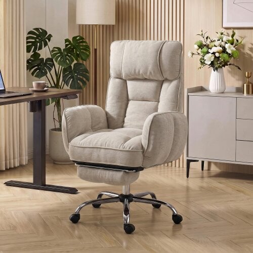 HOMCOM Executive Office Chair Height Adjustable, Beige