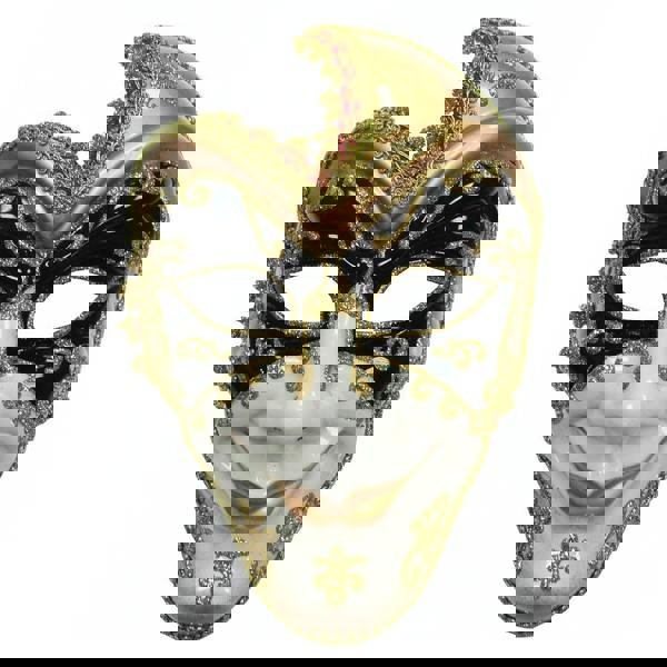 Bristol Novelty Unisex Adults Full Face Man Mask - Black/White/Gold - 