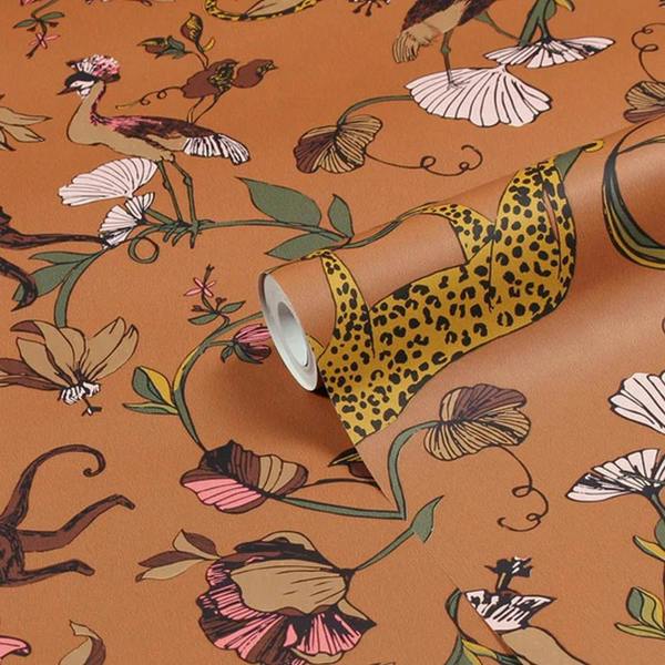 Furn Wildlings Wallpaper - Warm Sienna - 