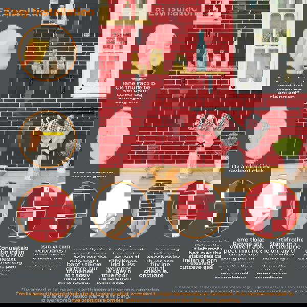 Cherry Red Retro Glossy 3D Sticker Tile 30.5 x 30.5cm - 6 pcs