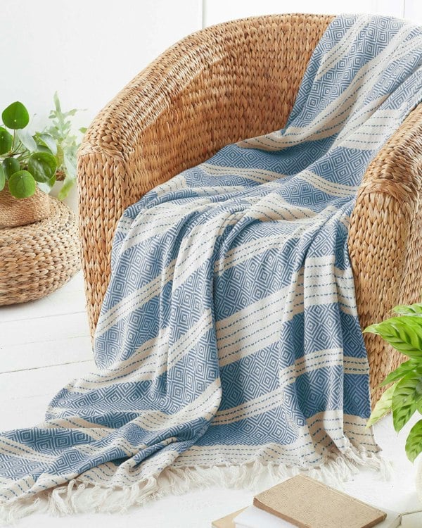 HomeSpace Direct Diamond Throw Made From Recycled Plastic Bottles