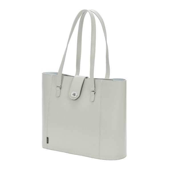 Zatchels Handmade Leather Twist Lock Shopper - Ghost