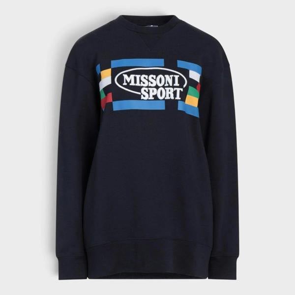 Missoni Legacy Logo Sweatshirt Navy Multicolour