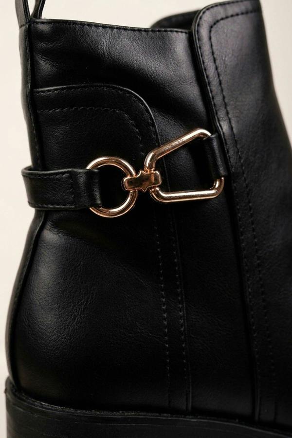 Edie Gold Hardware Ankle Boots - Black