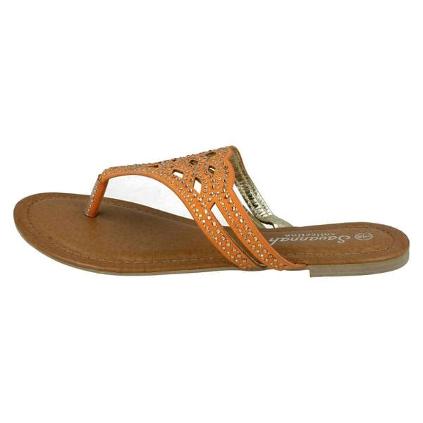 Savannah Ladies Savannah Jewelled Toe Post Sandals