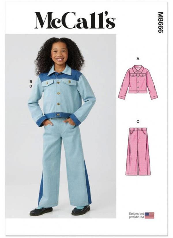McCalls 8666 Paper Sewing Pattern – Kids' & Teens' Jacket & Trousers, Size 7-14, Intermediate