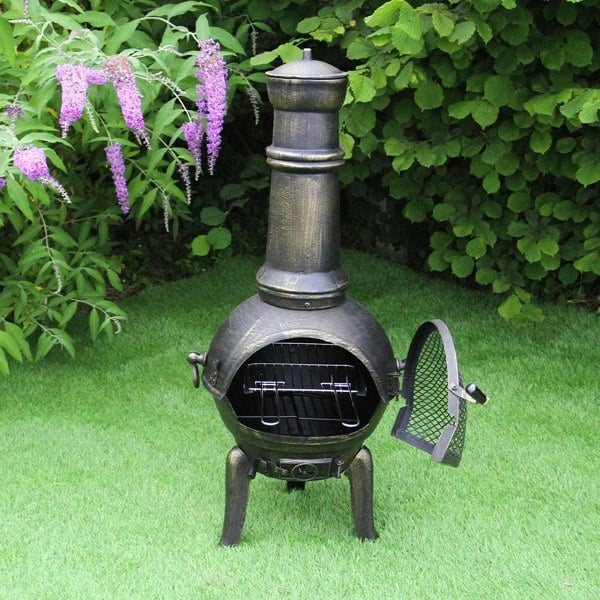 Monstershop Cast Iron Chimenea & Union Jack Bunting