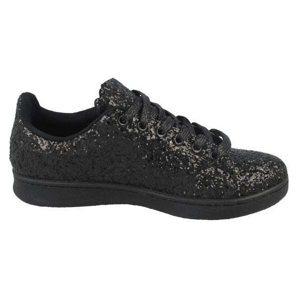 Spot On Ladies Spot On Glittery Lace Up Trainers