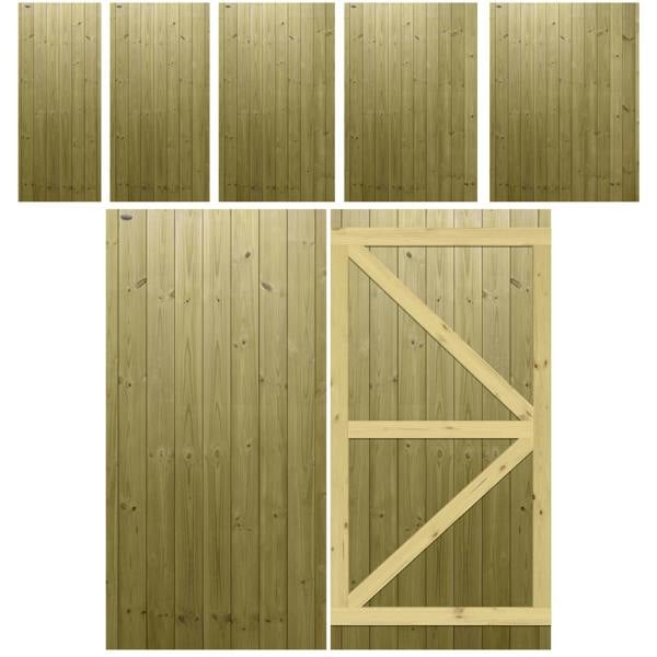 [rackhams variation] gate tongue & groove fully framed flat top [h.1800 x w.options] 1