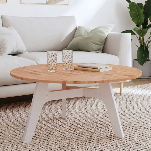 Berkfield Table Top �_�”�_90x1.5 cm Round Solid Wood Beech