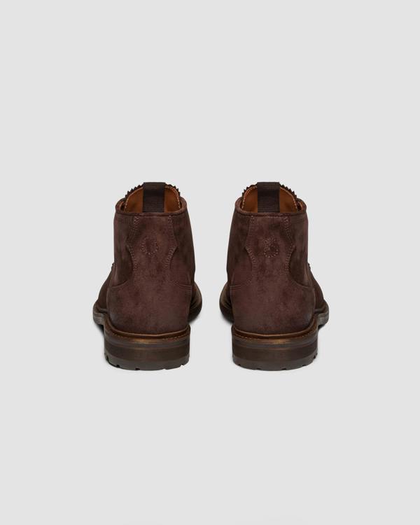 Oliver Sweeney Drave Mens Hand - Burnished Suede Chukka Boots - Chocolate | CHO | Designer Mens Chukka Boots
