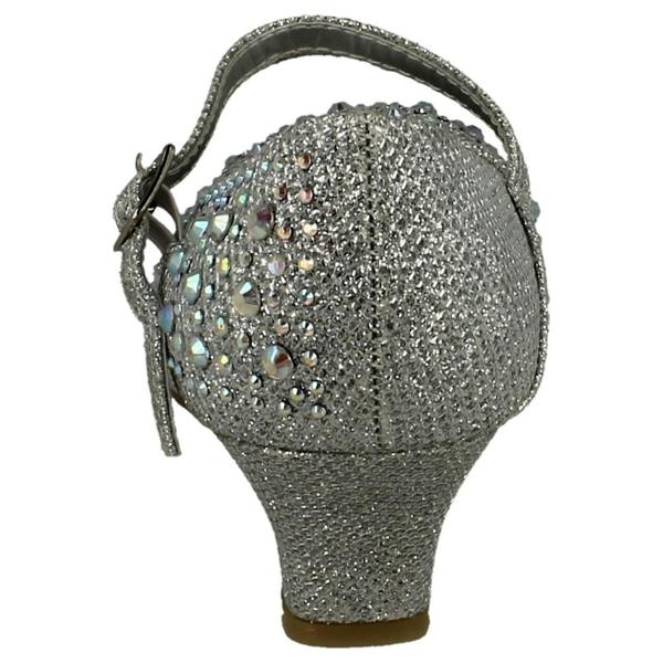 Spot On Girls Junior Spot On Sparkly Kitten Heel Party Shoes