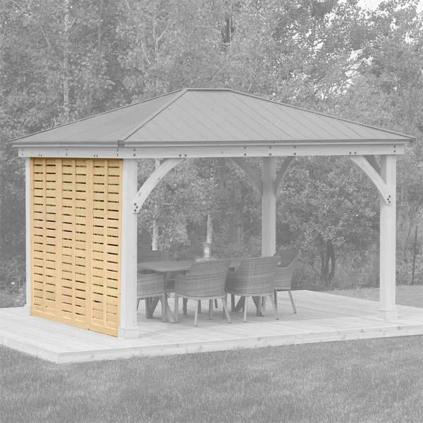 Meridian Wooden Gazebo Wall 12ft (3.7m) with Natural Stain 100% premium Cedar (Cunninghamia Lanceolata) 1