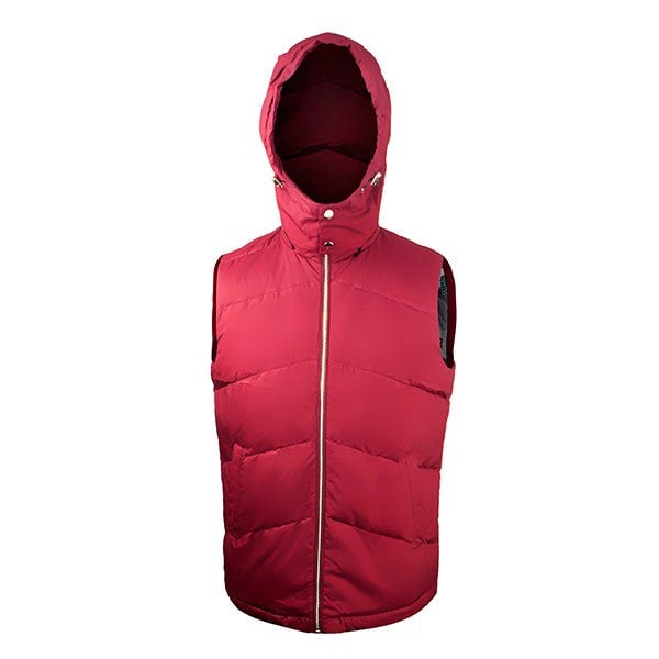 David WeJ Warrington Gilet with Detachable Hood - Burgundy