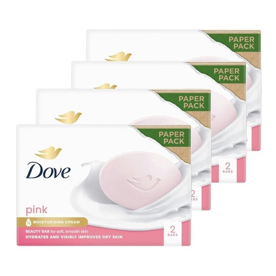 Dove Pink Moisturising Beauty Cream Bar for Soft & Smooth Skin, 2 x 90g, 4 Pack
