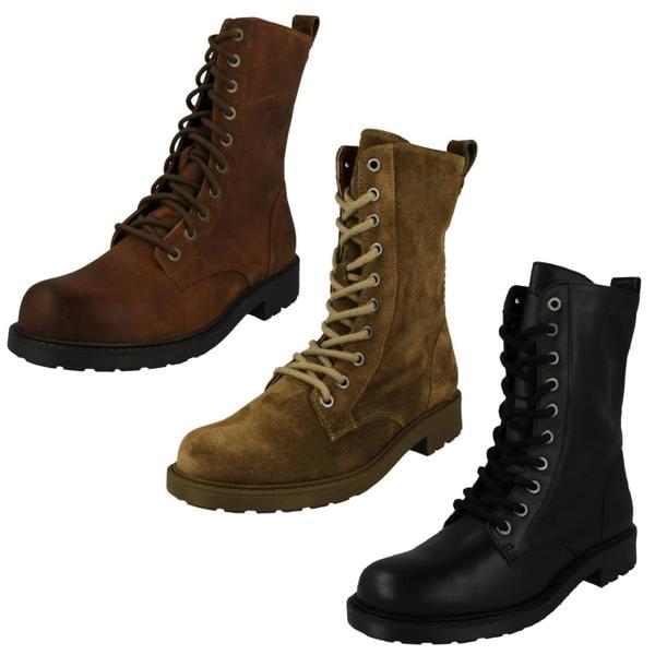 Clarks Ladies Clarks Lace Up Detailed Combat Style Boots Orinoco2 Style