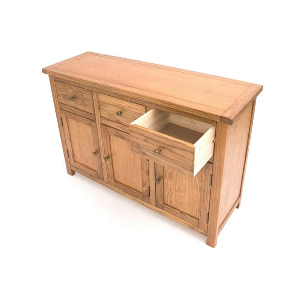 Cabinet Bits Trivento Light Wood 3 Drawer 3 Door Sideboard Brass Knob