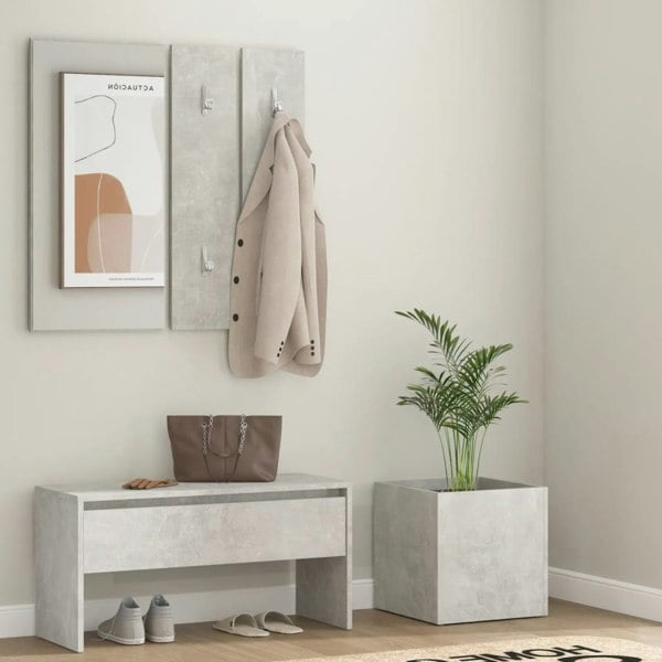 Berkfield Hallway Furniture Set Concrete Grey Engineered Wood